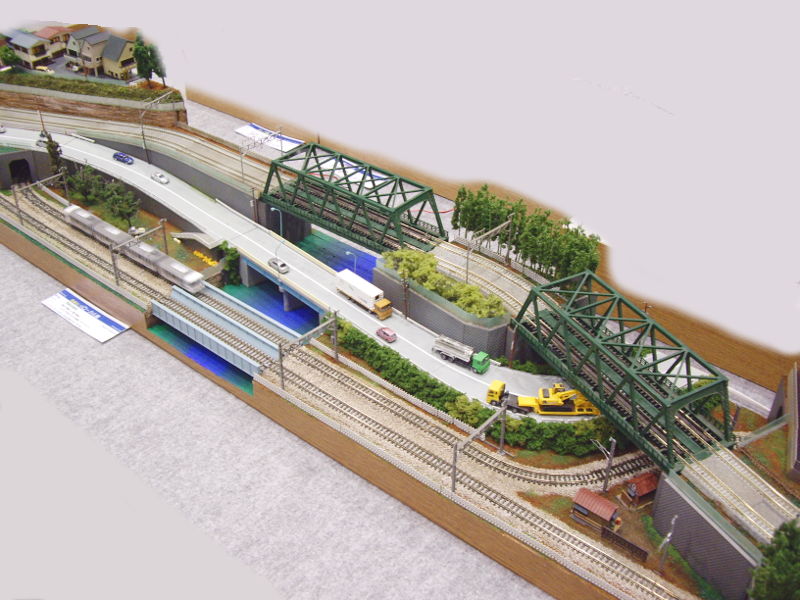 「国道沿いのローカル線」モジュール全景 「国道沿いのローカル線」モジュール全景