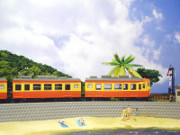 伊豆の海岸と167系臨時快速列車