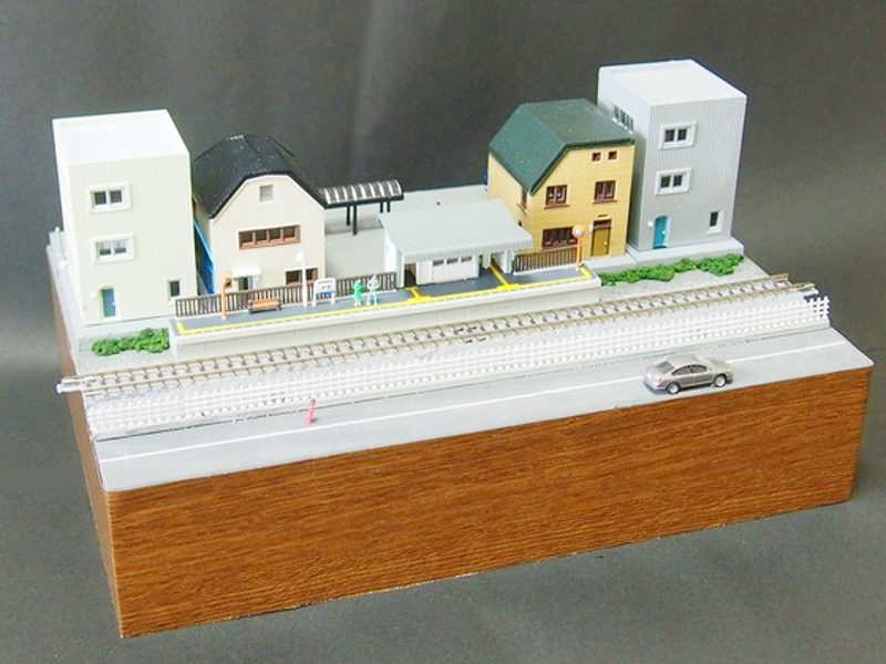 「郊外の単線駅」モジュール全景(表) 「郊外の単線駅」モジュール全景(表)