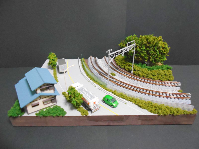 「JR南武線・久地カーブ(左)」モジュール全景 「JR南武線・久地カーブ(左)」モジュール全景