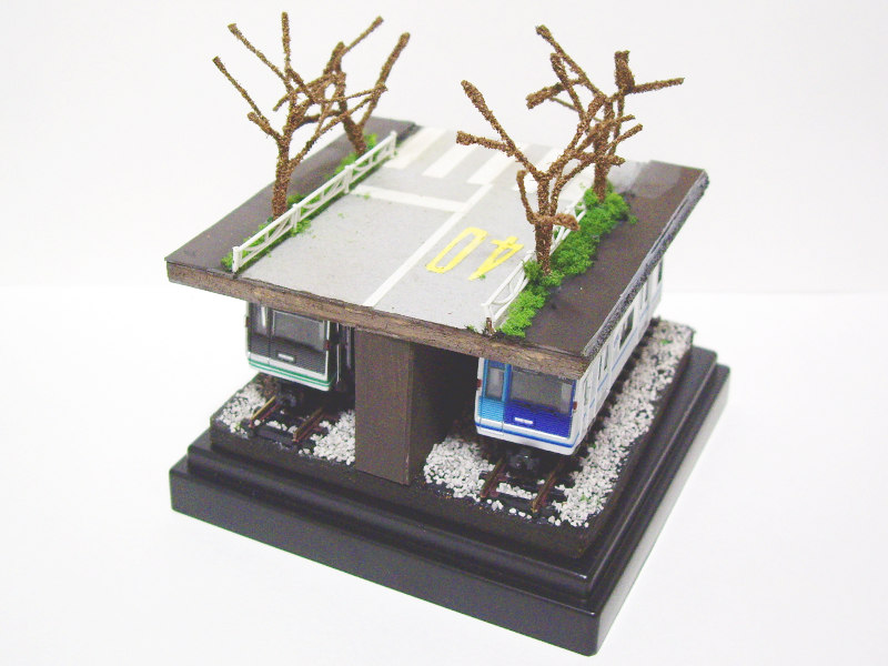 「電車のある風景・冬」ジオラマ全景 「電車のある風景・冬」ジオラマ全景