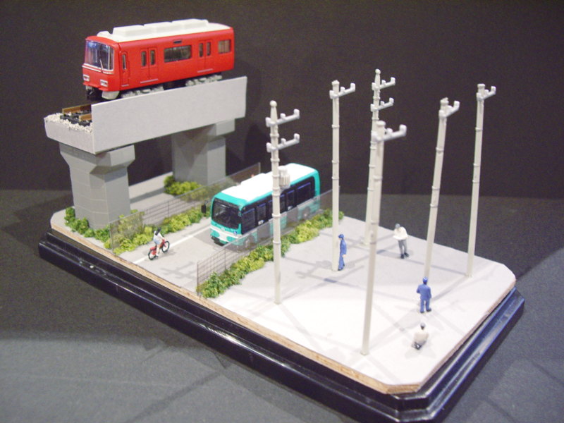 「名鉄・大同町駅付近の電柱」ジオラマ全景 「名鉄・大同町駅付近の電柱」ジオラマ全景