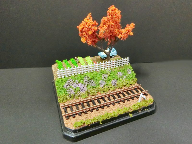 「農村の中の線路」ジオラマ全景 「農村の中の線路」ジオラマ全景