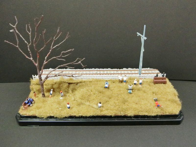 「冬晴れのそり遊び」ジオラマ全景 「冬晴れのそり遊び」ジオラマ全景