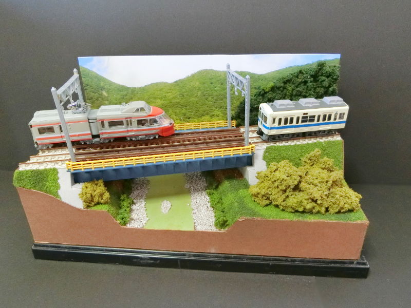 「小田急線・渋沢~新松田駅間の四十八瀬川」ジオラマ全景 「小田急線・渋沢~新松田駅間の四十八瀬川」ジオラマ全景