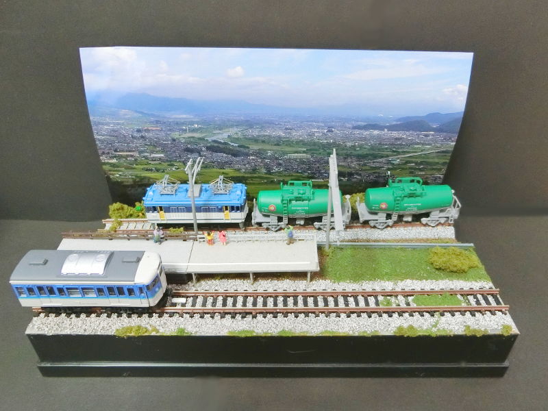 「JR篠ノ井線・姨捨駅」ジオラマ全景 「JR篠ノ井線・姨捨駅」ジオラマ全景