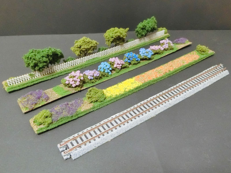 「線路に添えるお手軽ジオラマ・直線版」ジオラマ全景 「線路に添えるお手軽ジオラマ・直線版」ジオラマ全景