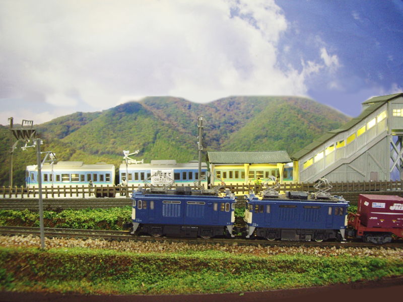 「JR篠ノ井線・姨捨駅」ジオラマ全景 「JR篠ノ井線・姨捨駅」ジオラマ全景