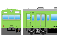 国鉄103系(その3・初期型・ウグイス)のペーパークラフトへ 国鉄103系(その3・初期型・ウグイス)のペーパークラフトへ