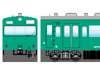 国鉄103系(その5・初期型・エメラルドグリーン)のペーパークラフトへ 国鉄103系(その5・初期型・エメラルドグリーン)のペーパークラフトへ