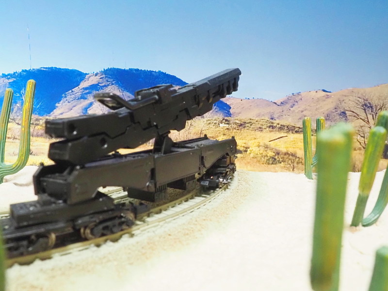 「列車砲(ウソ電)」車両全体像 「列車砲(ウソ電)」車両全体像