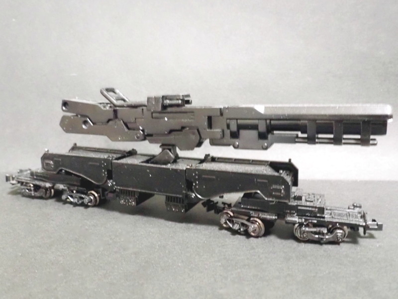 「列車砲(ウソ電)」車両全体像 「列車砲(ウソ電)」車両全体像