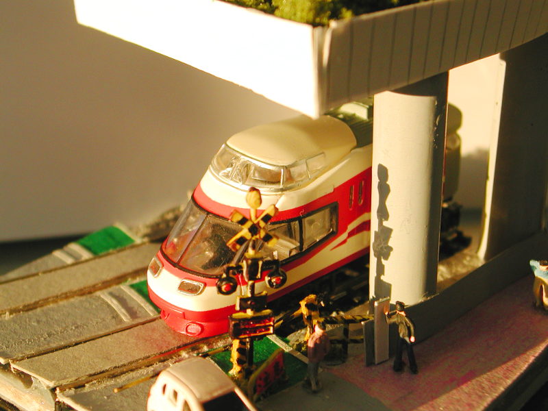 「S.F」隊員作の夕焼けの小田急線「新宿」駅 「S.F」隊員作の夕焼けの小田急線「新宿」駅