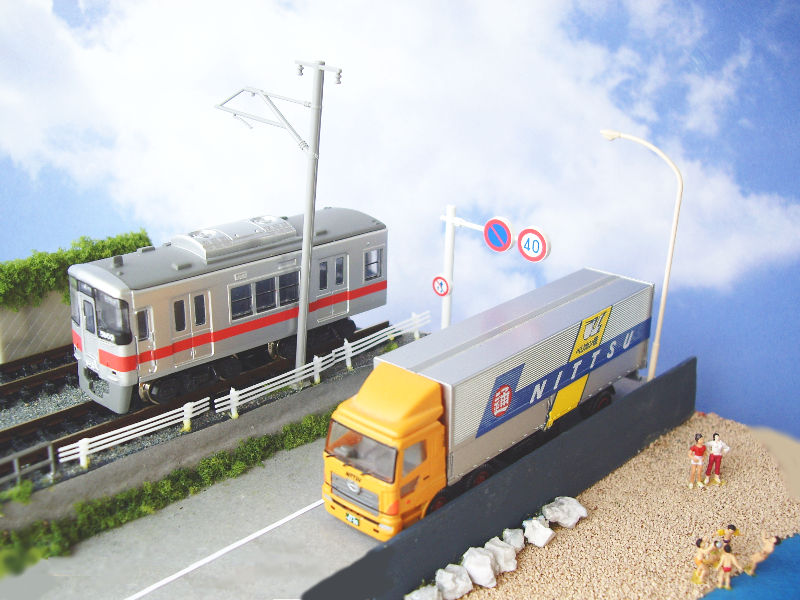 「AVE」隊員作のワンジオ・夏の須磨の山陽電車 「AVE」隊員作のワンジオ・夏の須磨の山陽電車