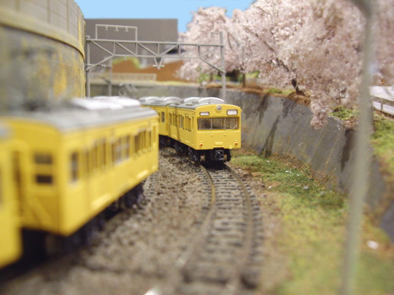 一昔前の南武線風。桜がナイス♪ 一昔前の南武線風。桜がナイス♪