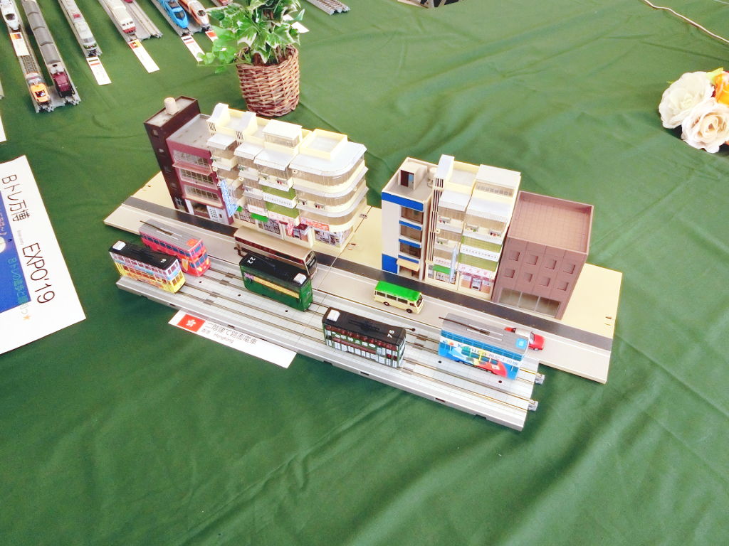 香港の二階建て路面電車のジオラマ 香港の二階建て路面電車のジオラマ