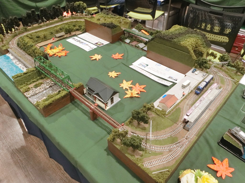 中央裏側は単線モジュールの「伊豆急」コーナー 中央裏側は単線モジュールの「伊豆急」コーナー