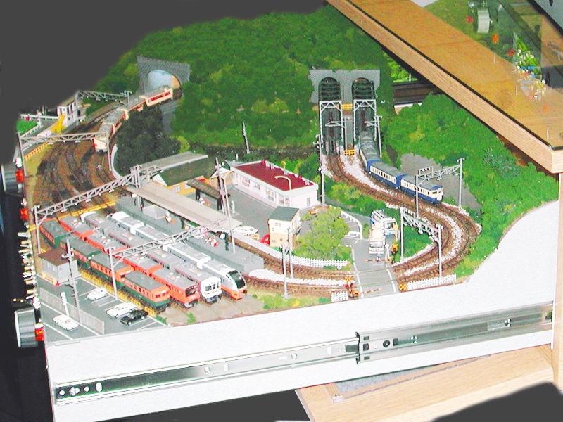 「練馬鉄道 食卓本線」レイアウト全景 「練馬鉄道 食卓本線」レイアウト全景